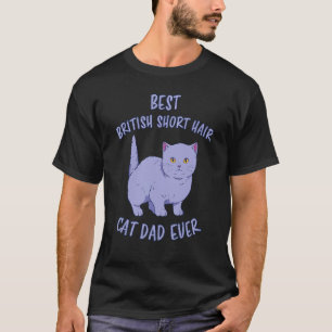 T-shirt Homme Anglais Cheveux Courte Papa Bkh Chat Père Br
