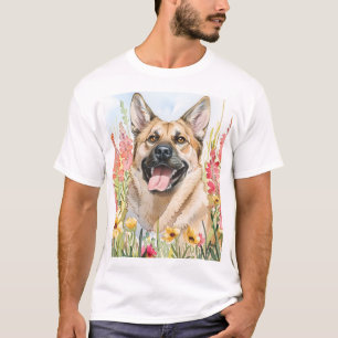 T-Shirt homme aquarelle Elkhound norvégien