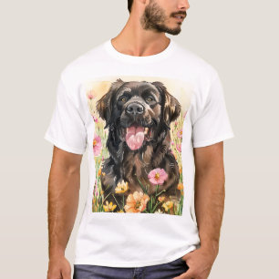 T-Shirt homme aquarelle Terre-Neuve