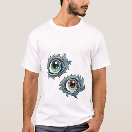 T-shirt homme avec dessin de dessin à l’oeil déchi (Devant)