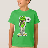 T-shirt Homme avec grenouille souriante Tête AI Art (Devant)