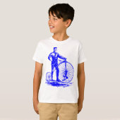 T-shirt Homme avec Penny Farthing - Bleu (Devant entier)