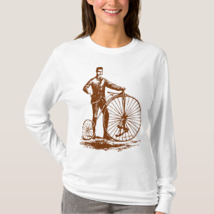 T-shirt Homme avec Penny Farthing - Brown de noix