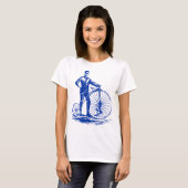 T-shirt Homme avec Penny Farthing - Marine (Devant entier)