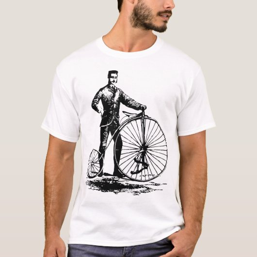 T-shirt Homme avec Penny Farthing - Noir (Devant)