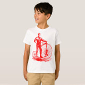 T-shirt Homme avec Penny Farthing - Rouge (Devant entier)