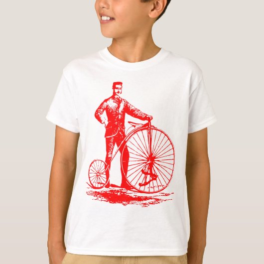 T-shirt Homme avec Penny Farthing - Rouge (Devant)