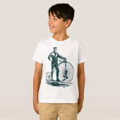 T-shirt Homme avec Penny Farthing - Vert foncé (Devant entier)