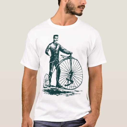 T-shirt Homme avec Penny Farthing - Vert foncé (Devant)