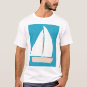 T-shirt homme avec voilier blanc (Devant)