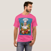 T-shirt Homme Basic Donker avec un chef heureux (Devant entier)