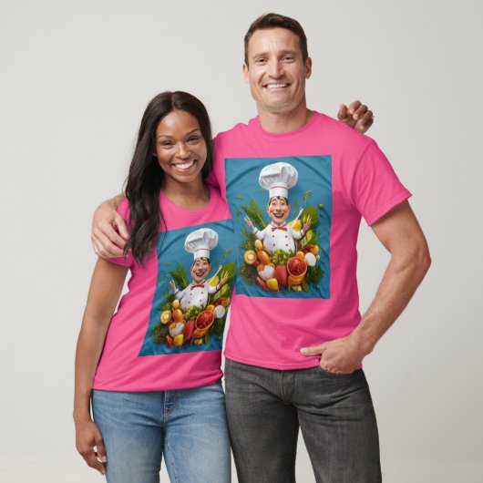 T-shirt Homme Basic Donker avec un chef heureux (Unisexe)
