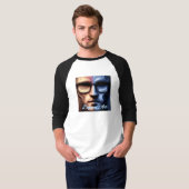 T-shirt homme basic raglan à manches 3/4 (Devant entier)