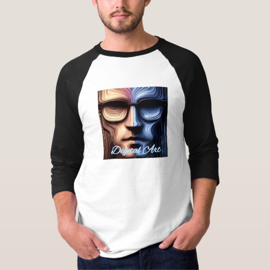 T-shirt homme basic raglan à manches 3/4 (Devant)