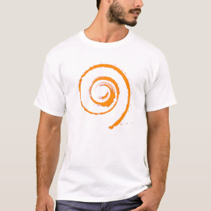 T-shirt homme blanc avec Twirl orange