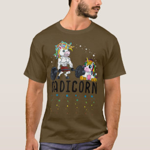 T-shirt Homme Blanc Dadicorn Unicorn Papa Fitness Gym Poid