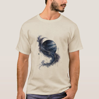 T-Shirt Homme Blue Planet Cosmic Swirl | Céleste