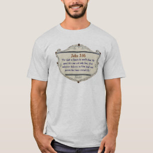 T-Shirt Homme Bouclier Verset Biblique Jean 3:16