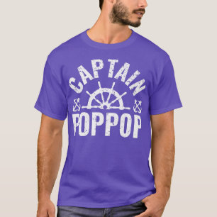 T-shirt Homme capitaine Poppop propriétaire de bateau lac 