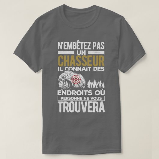 T-shirt Homme chasseur humour (Design devant)