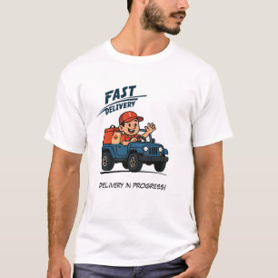 T-shirt Homme chauffeur de livraison conduisant un véhicul