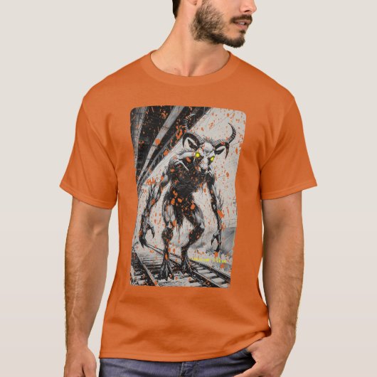 T-shirt Homme-chèvre Cryptide Caméra de surveillance BUG H (Devant)