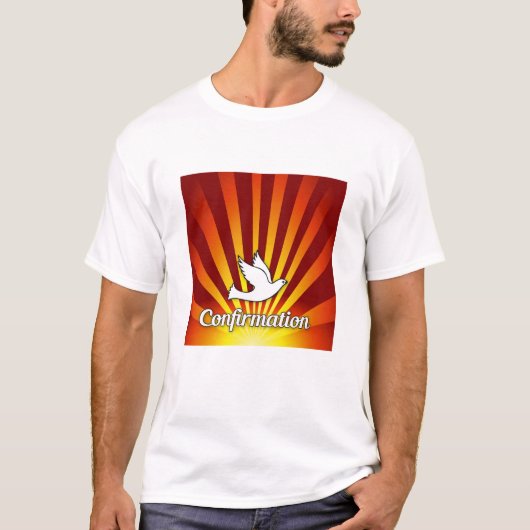 T-shirt homme, confirmation, Dove on Red (Devant)