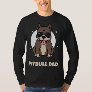 T-shirt Homme Cool Funny Pitbull Papa Graphiste Pitbull Ch