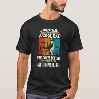T-shirt Homme Cool Papa Père Anniversaire Décembre plongée