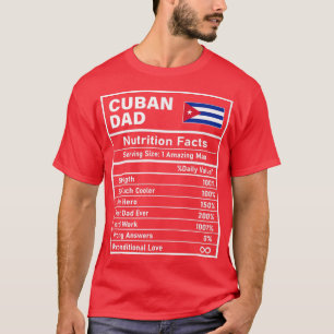 T-shirt Homme Cubain Papa Nutrition Fiches Fête des pères
