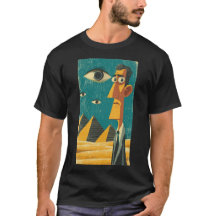 Homme de dessin animé aux pyramides