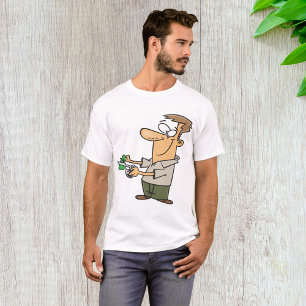 T-shirt Homme de dessin animé drôle coupant un billet de d