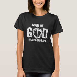 T-shirt Homme De Dieu Mari Papa Papa Papa Christian Cross