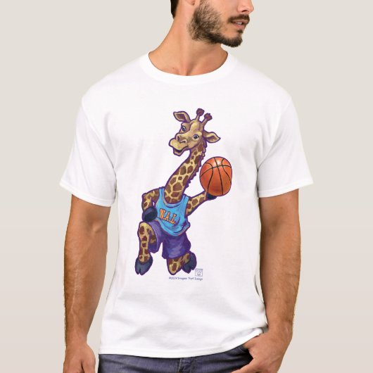 T-shirt homme de la Giraffe de basket (Devant)