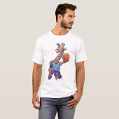 T-shirt homme de la Giraffe de basket (Devant entier)