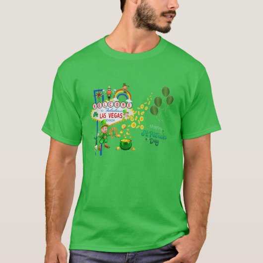 T-shirt homme de la Saint Patrick de Las Vegas (Devant)