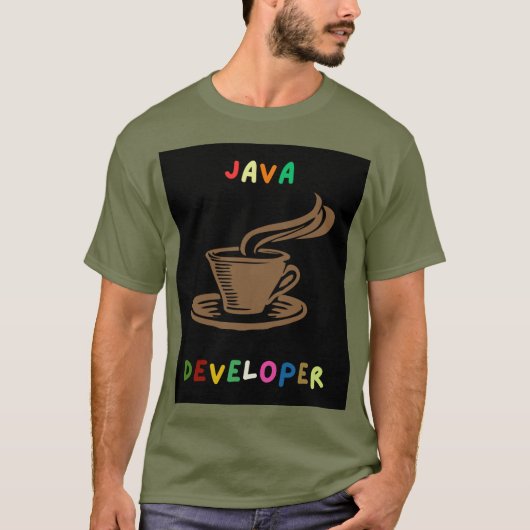 T-shirt homme développeur Java noir (Devant)