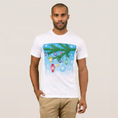T-shirt Homme d'ornements d'arbre de Noël (Devant entier)