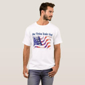 T-shirt homme - Drapeau américain une nation sous  (Devant entier)