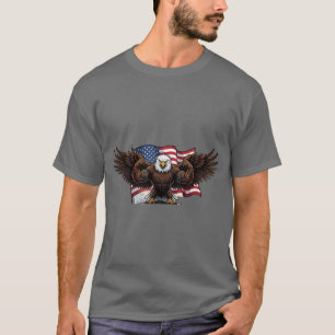 T-Shirt Homme Drapeau USA Aigle Musclé Patriotique