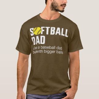 T-shirt Homme Drôle Papa Softball Pour Fête des pères De D