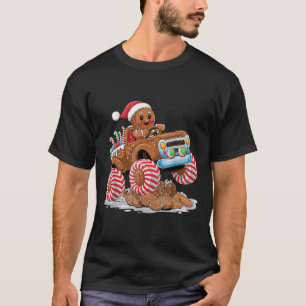 T-shirt Homme en pain d'épices de camion monstre Noël Roi