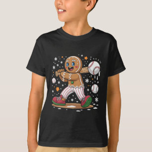 T-shirt Homme en pain d'épices de Noël Joueur de baseball