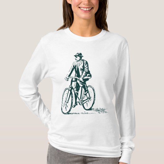 T-shirt Homme en vélo - Vert foncé (Devant)