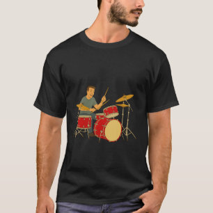 T-shirt Homme énergique jouant de la batterie