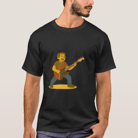 T-shirt Homme énergique jouant de la guitare (Devant)