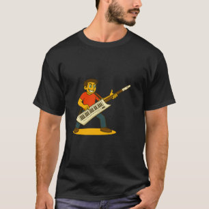 T-shirt Homme énergique jouant de la keytar