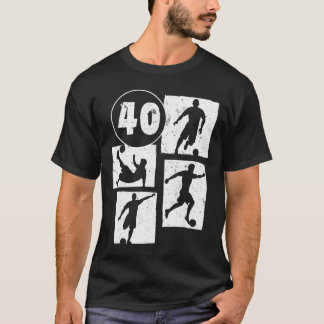 T-shirt Homme Femme 40 ans Joueur de football Football 40 