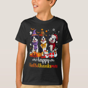 T-shirt Homme Femme Border Collie Chien Noël Halloween 
