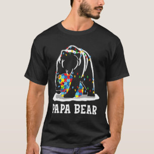 T-shirt Homme Fun Papa ours Sensibilisation sur l'autisme